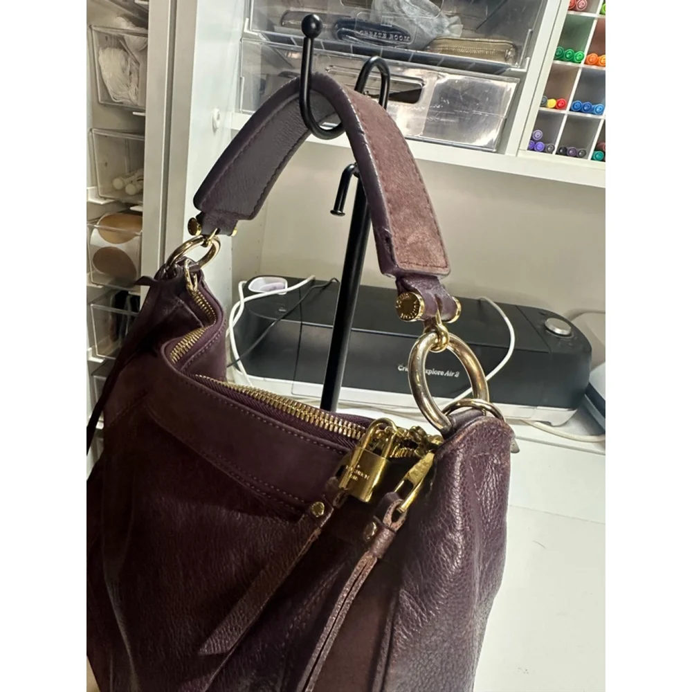 Women's Louis Vuitton Purple Leather Audacieuse EnprienteSuede Hobo Bag One Size - Picture 7 of 16